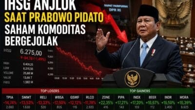 IHSG Anjlok Saat Prabowo Pidato, Saham Komoditas Bergejolak