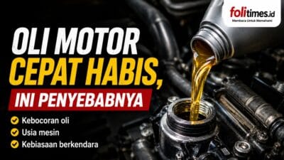 Ilustrasi oli motor dituangkan ke mesin kendaraan.