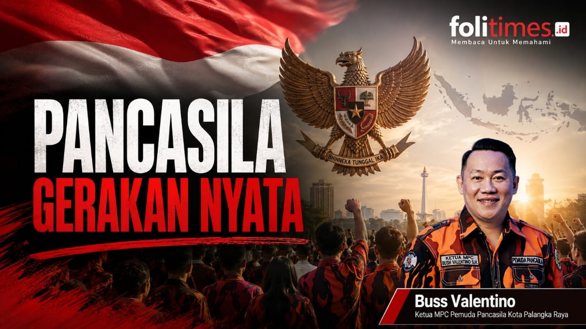 Ketua MPC Pemuda Pancasila Kota Palangka Raya, Buss Valentino, mengajak masyarakat mengamalkan nilai Pancasila dalam tindakan nyata. FotoIlustrasi folitimes.id
