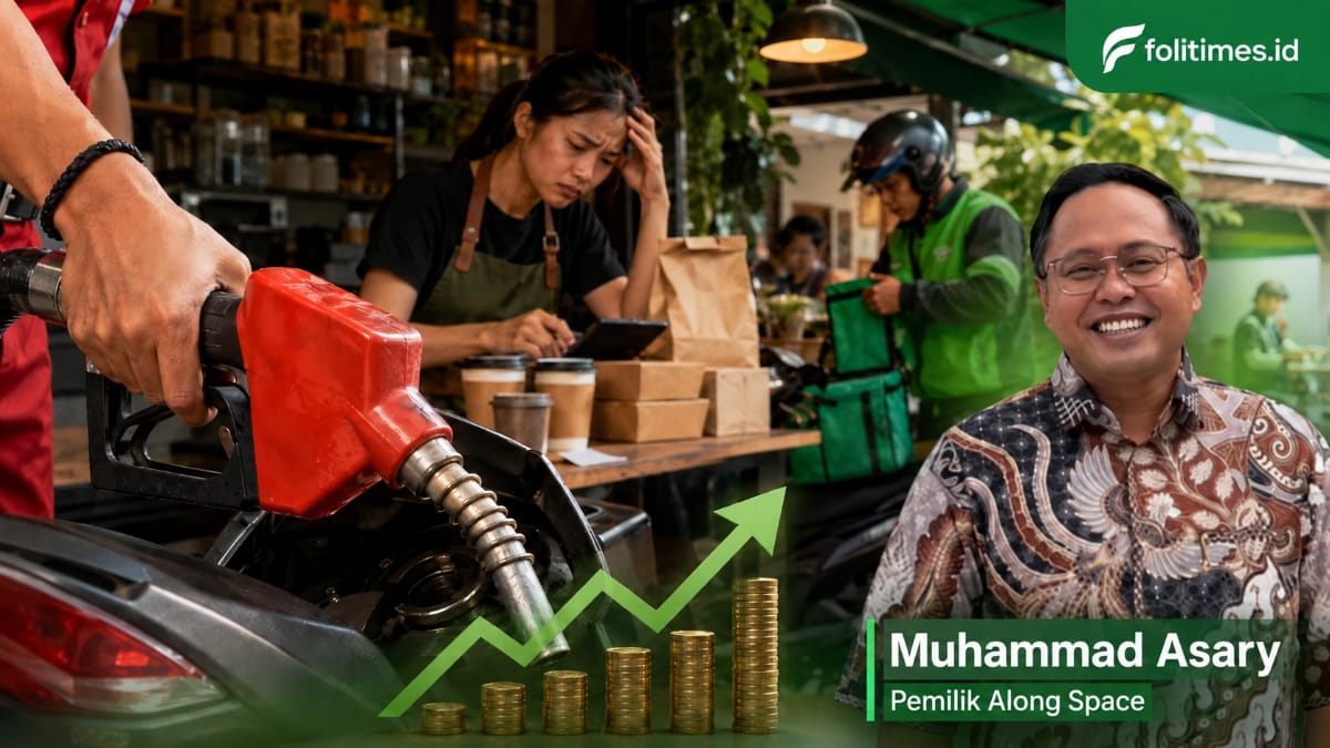 Muhammad Asary Pemilik Along Space dalam thumbnail berita tentang dampak kenaikan harga Pertamax terhadap UMKM F&B