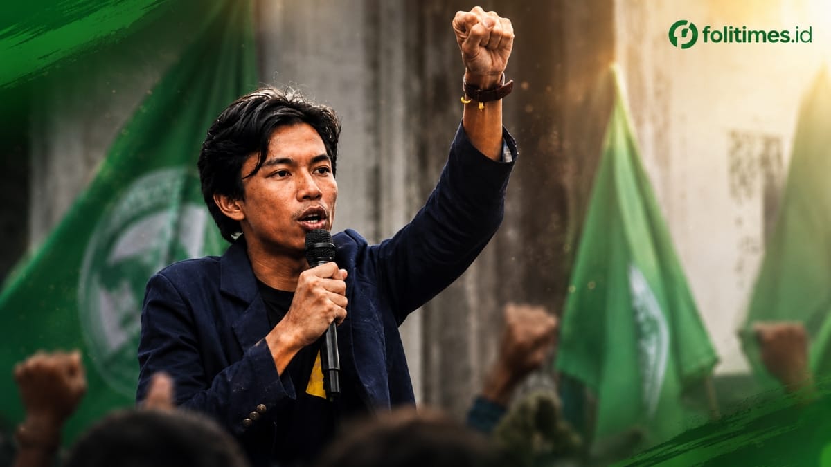 Prayogo dari Aliansi Mahasiswa Peduli Pendidikan menyuarakan desakan transparansi akademik.