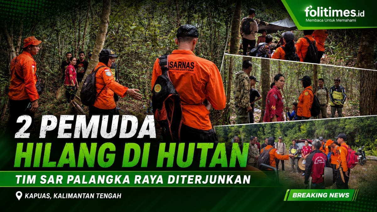 Tim SAR Palangka Raya bersama warga melakukan pencarian dua pemuda hilang di hutan Desa Bagugus Kapuas