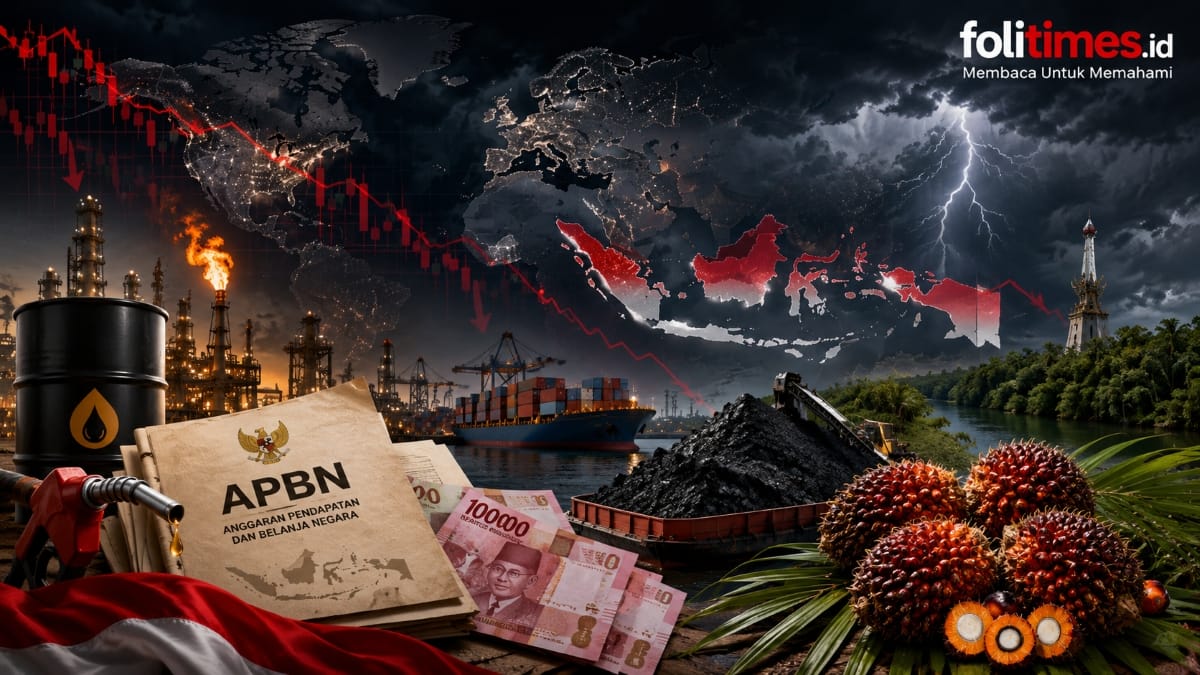 Tekanan ekonomi global terhadap APBN, nilai rupiah, dan komoditas Indonesia seperti sawit, batu bara, serta energi. FotoIlustrasi folitimes.id