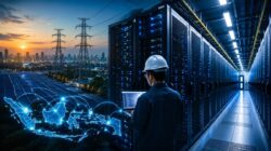 Ilustrasi pusat data berkapasitas besar yang menjadi tulang punggung ekonomi digital, didukung pasokan energi dan jaringan berkecepatan tinggi.