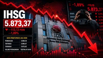IHSG Hari Ini Anjlok 1,89 Persen, Saham Bank dan Komoditas Tertekan