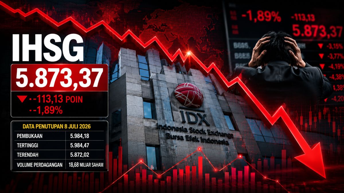 Pergerakan IHSG pada penutupan perdagangan 8 Juli 2026 menunjukkan tekanan jual pada sektor perbankan dan bahan baku yang menyeret indeks ke zona merah