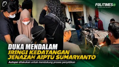 Duka Mendalam Iringi Kedatangan Jenazah Aiptu Sumaryanto di RS Bhayangkara