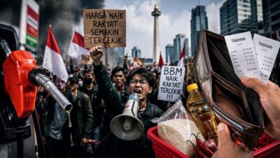 aksi mahasiswa menyoroti kenaikan harga BBM dan biaya hidup yang memicu tekanan ekonomi serta sorotan terhadap kebijakan pemerintah.