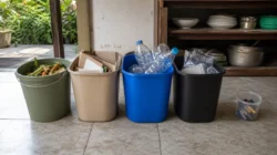 Sampah rumah tangga dipilah berdasarkan jenisnya sebelum dibuang