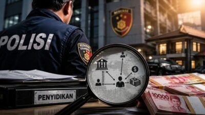 lustrasi penyidik menelusuri aset dan aliran dana dalam pengembangan perkara dugaan korupsi yang ditangani Polda Metro Jaya.